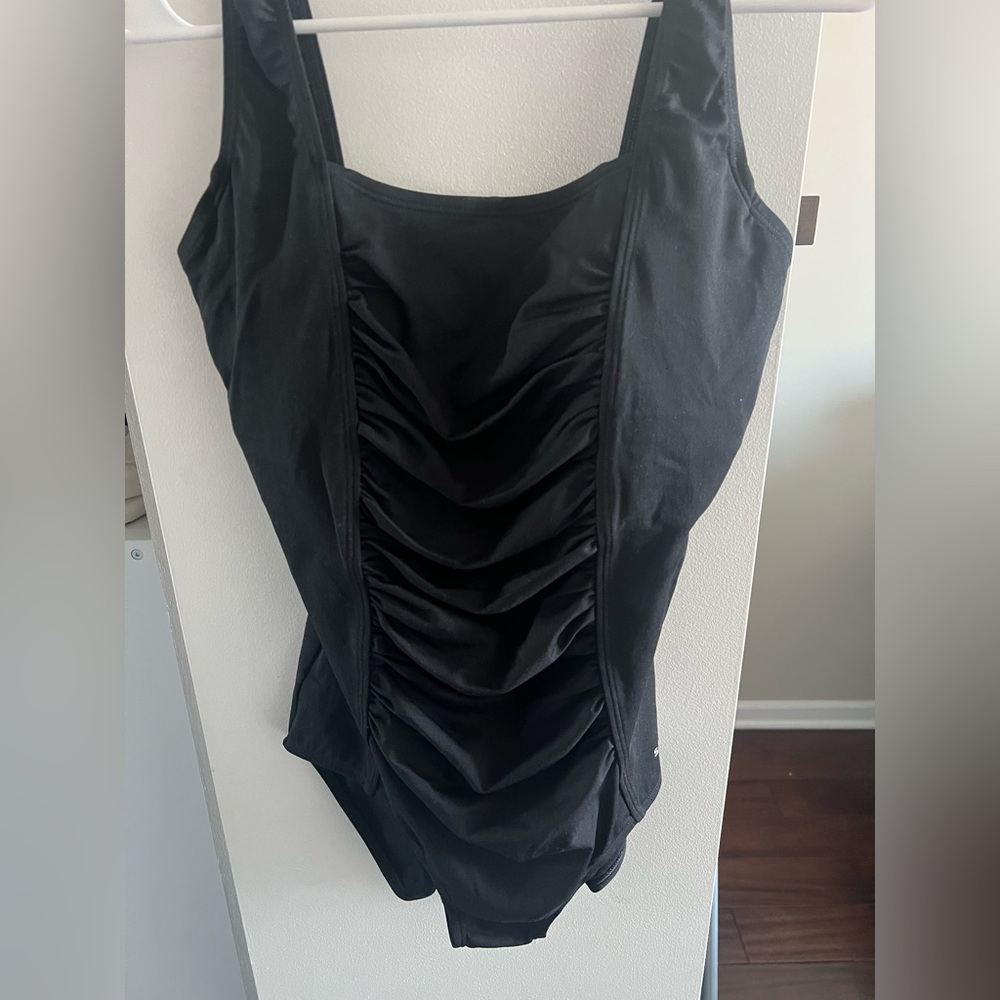 Speedo Ruched Center Panel One Piece Swimsuit